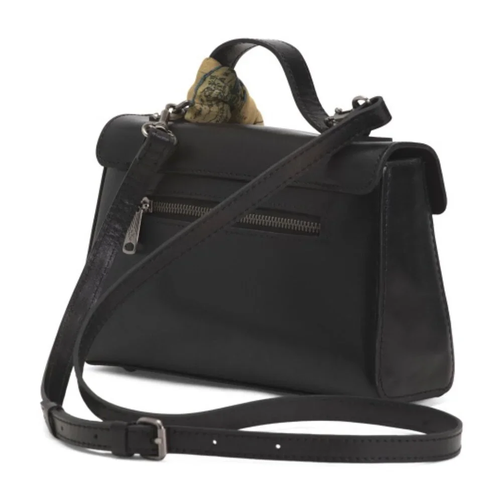 PATRICIA NASH Leather Carisbrooke Twist Lock Closure Satchel